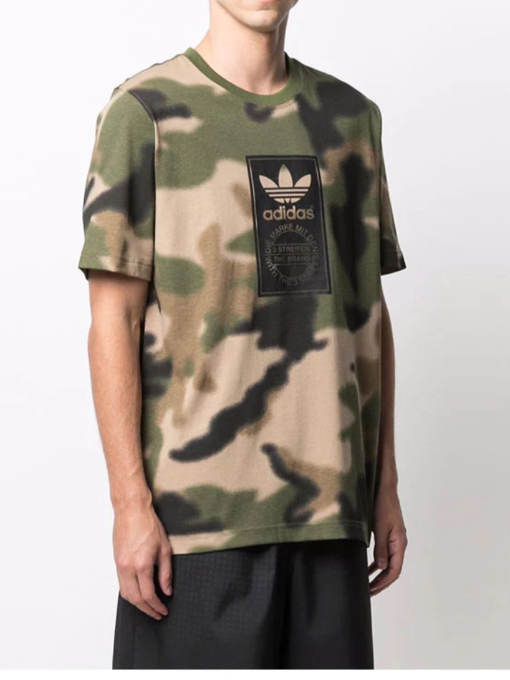 Adidas Men’s Casual Breathable Camouflage Sports Short Sleeve Green T-Shirt S